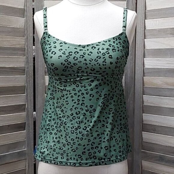 Women's Spotted Print Scoop Neck Tankini Top | Kona Sol | Small - Picture 1 of 8
